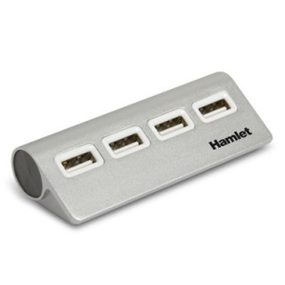 HAMLET HUB USB 2.0 4 PORTE ALLUMINIO